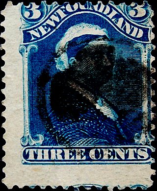Ньюфаундленд 1896 год . Queen Victoria , 3 с . Каталог 28 € . 